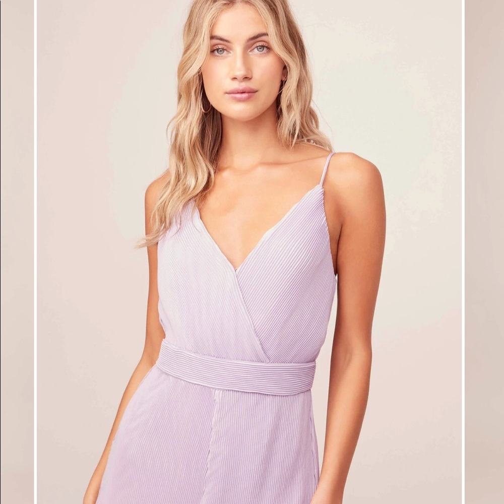 NWOT Revolve ASTR Plisse lilac jumpsuit - Picture 2 of 8